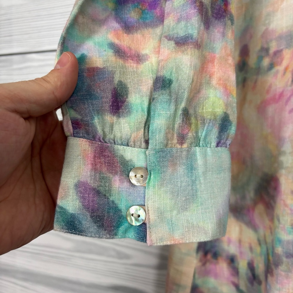 Soft Surroundings Bazille Tunic Tie Dye Watercolor Print Size Small NWT - Picture 4 of 12